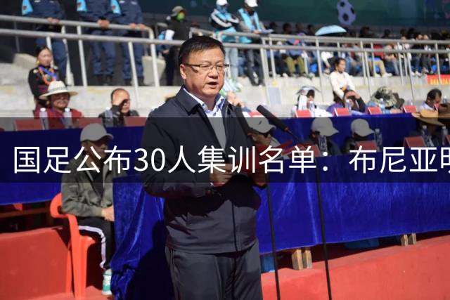 国足公布30人集训名单：布尼亚明、赵松源等新人入选